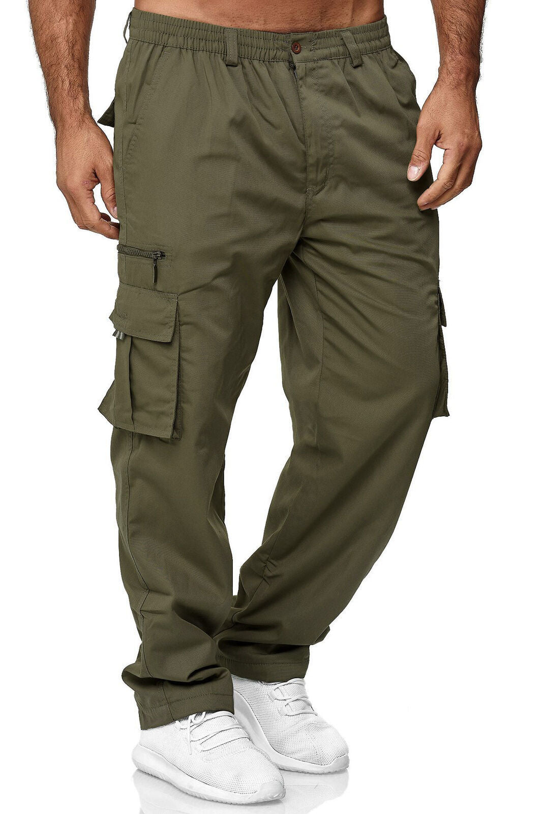 Men's Casual Multi-pocket Loose Straight Cargo Pants Image