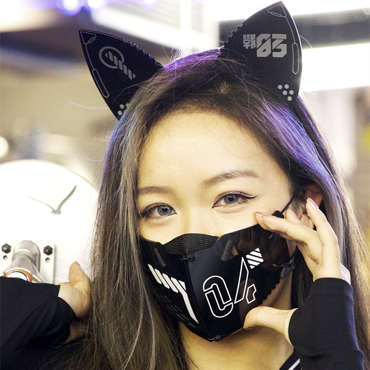 Punk Mask Cat Ears Headband Function Two-dimensional Sci-fi Machinery Image