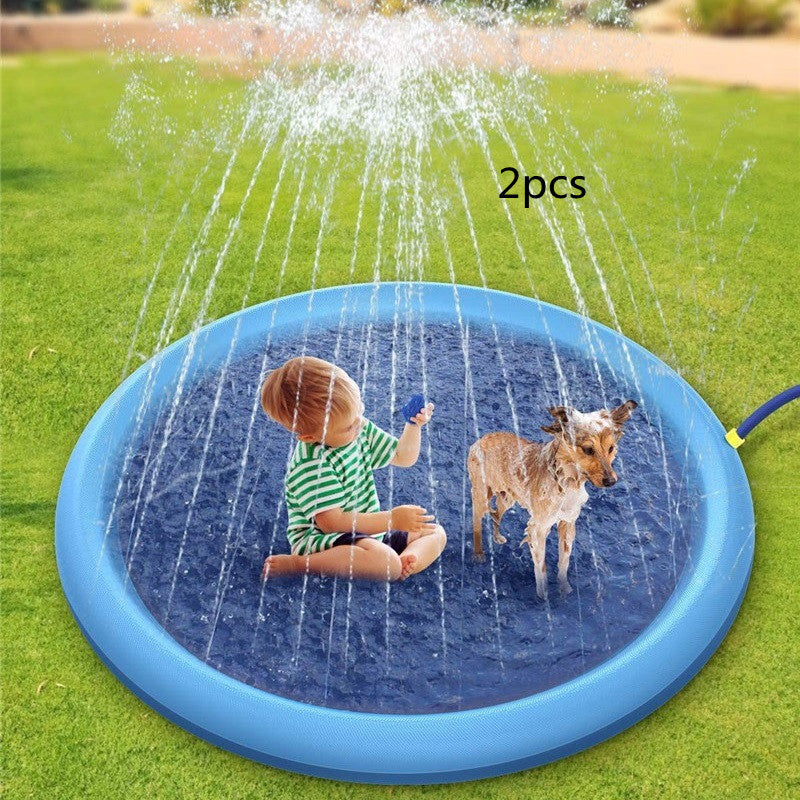 Non-Slip Splash Pad For Kids And Pet Dog Pool Summer Outdoor Water Toys Fun Backyard Fountain Play Mat Image