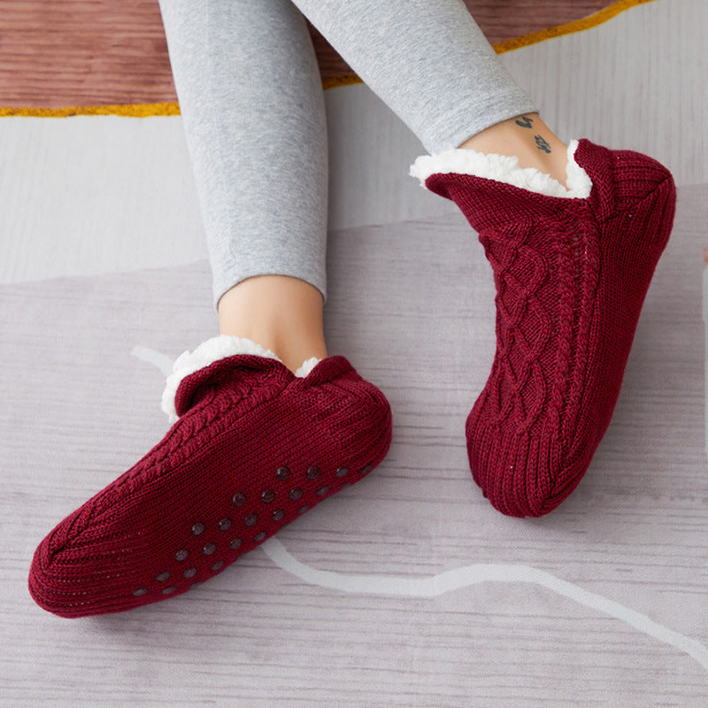 Winter Woolen Socks Women Thicken Warm Home Bedroom Socks Slippers Men Non-slip Foot Warmer Snow Socks Calcetines Mujer Image