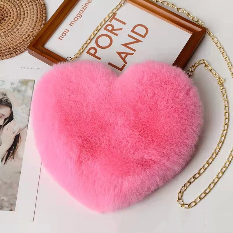 Love Bags For Women Plush Chain Shoulder Bags Valentine's Day Party Bag Image