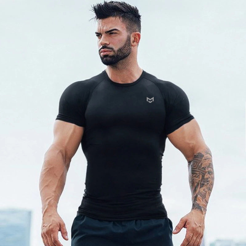 Gym Short Sleeve T Quick Dry Gym Clothes For Running Image