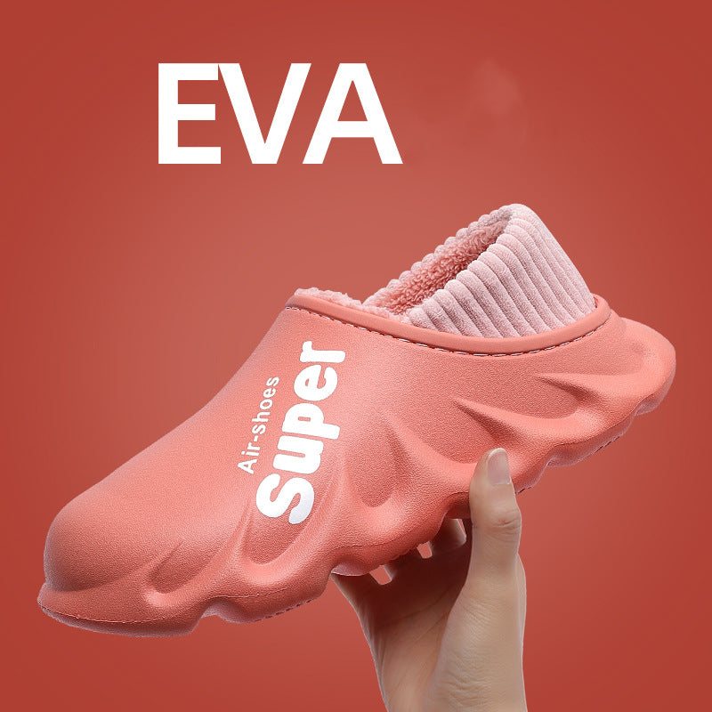 Home Slippers EVA Waterproof Warm Plush Indoor Shoes Couple Couple Shoes Image