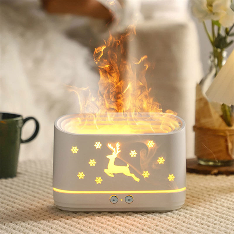 Elk Flame Humidifier Diffuser Mute Household Atmosphere Lamp Christmas Home Decorations Image