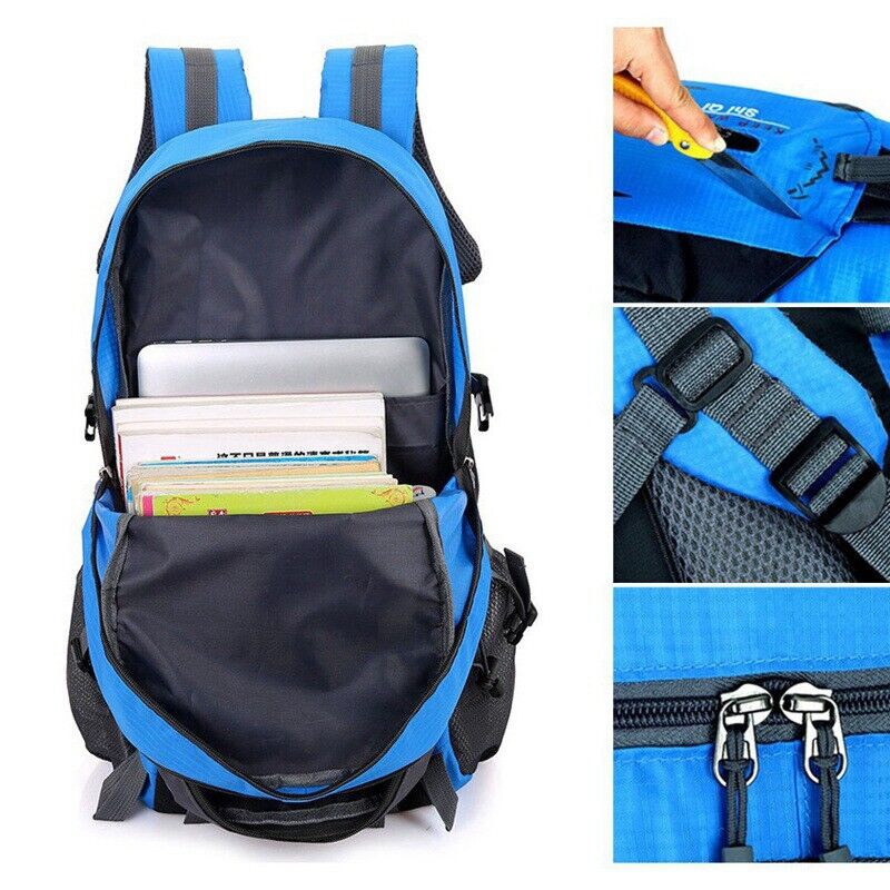 40L Waterproof Large Bag Backpack Camping Hiking Walking Outdoor Travel Rucksack Random Color Image