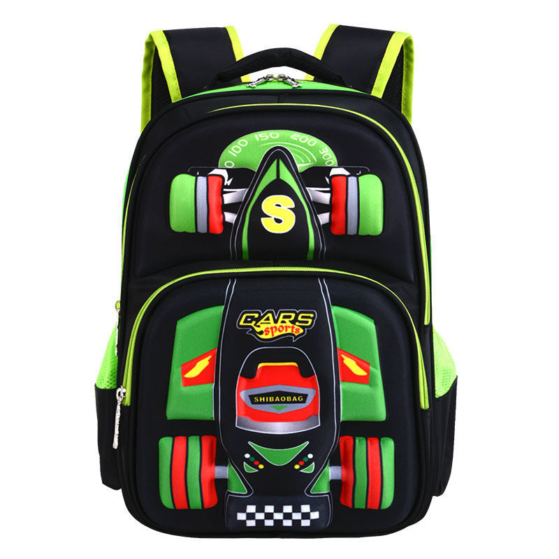 Three Dimensional Car Boys Primary School Trolley School Bag Image