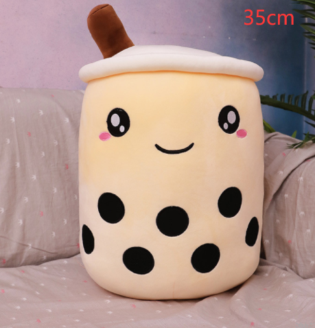 Cute Fruit Drink Plush Stuffed Soft Strawberry Milk Tea Plush Boba Tea Cup Toy Bubble Tea Pillow Cushion Kids Gift Image