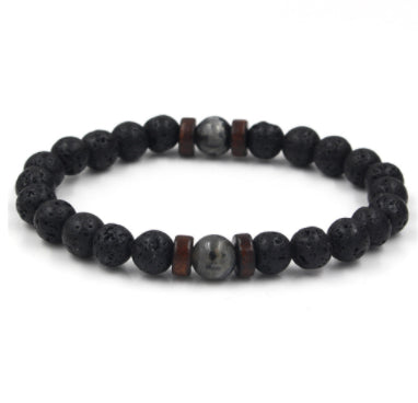 Personality Men's Black Volcanic Stone Bracelet Image