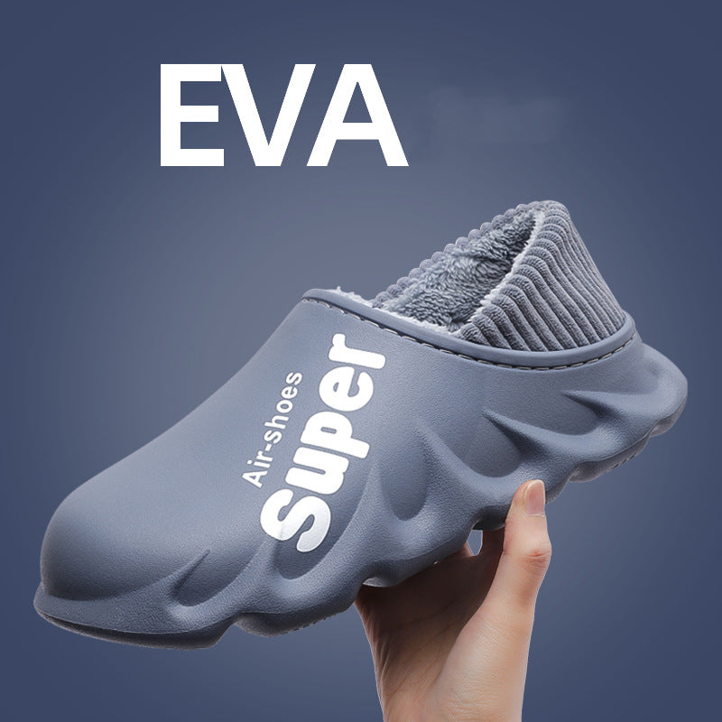 Home Slippers EVA Waterproof Warm Plush Indoor Shoes Couple Couple Shoes Image