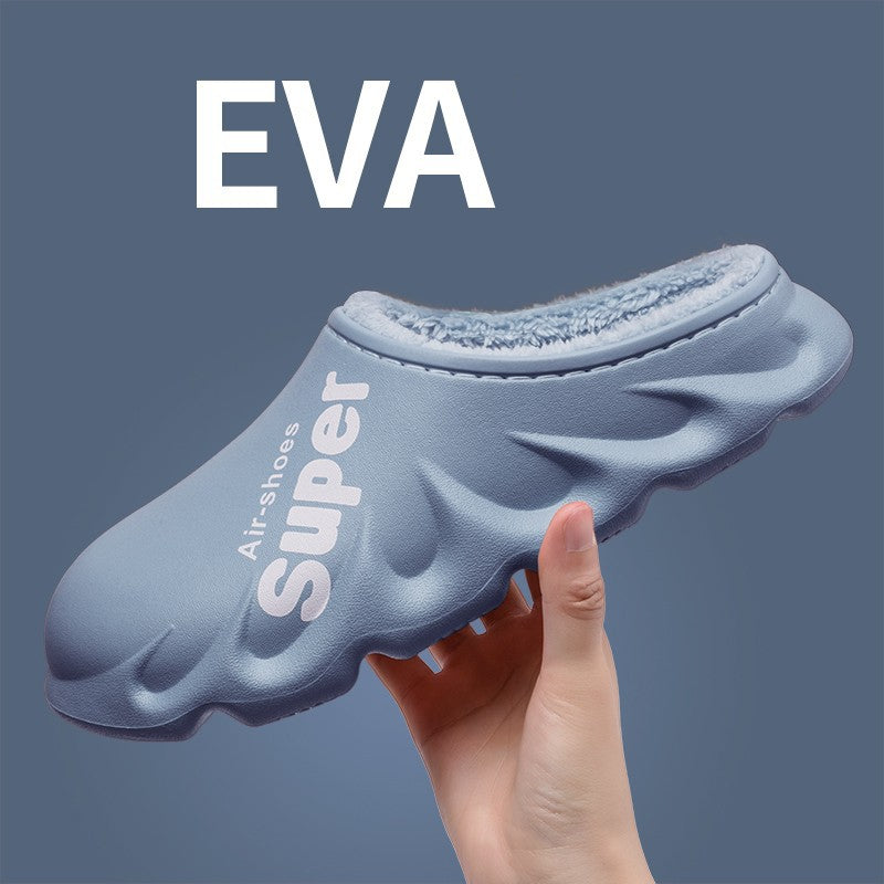 Home Slippers EVA Waterproof Warm Plush Indoor Shoes Couple Couple Shoes Image