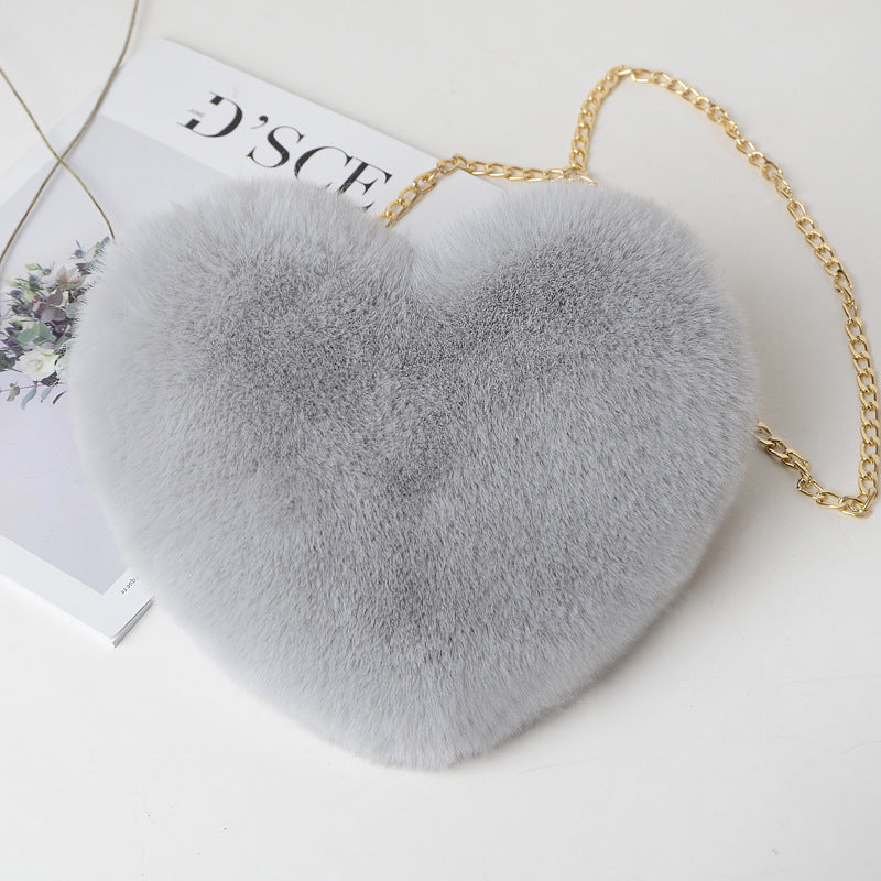 Love Bags For Women Plush Chain Shoulder Bags Valentine's Day Party Bag Image