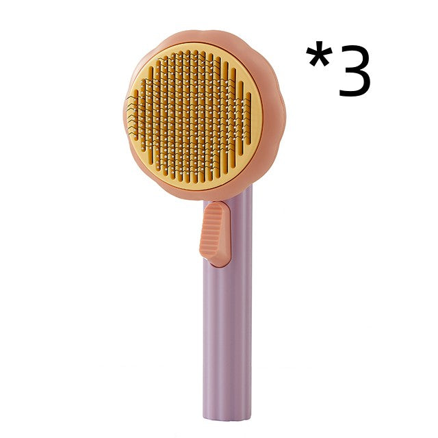 New Pet Cat Brush Hot Selling Hand-held Steel Wire Self-cleaning Comb Looper For Hair Removal Image