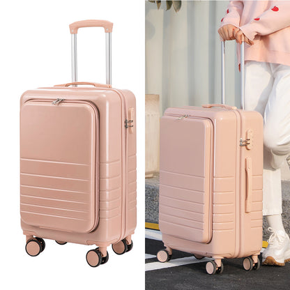 Large Capacity Suitcase Front  Lid Pull Rod Case