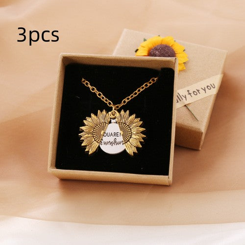 You Are My Sunshine Sunflower Necklace Women Men Image