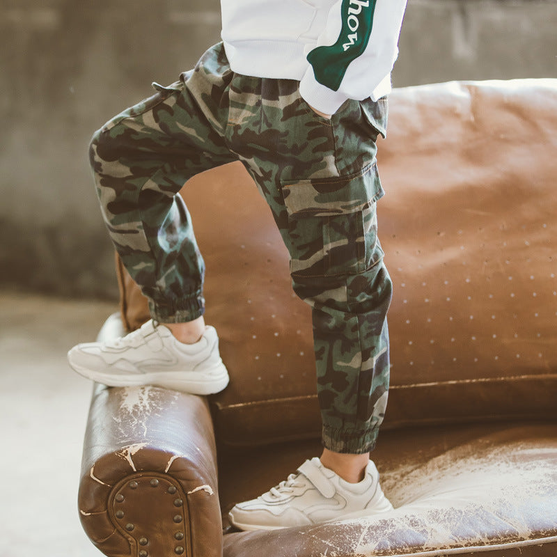 Children's Sports Military Camouflage Casual Trousers Image