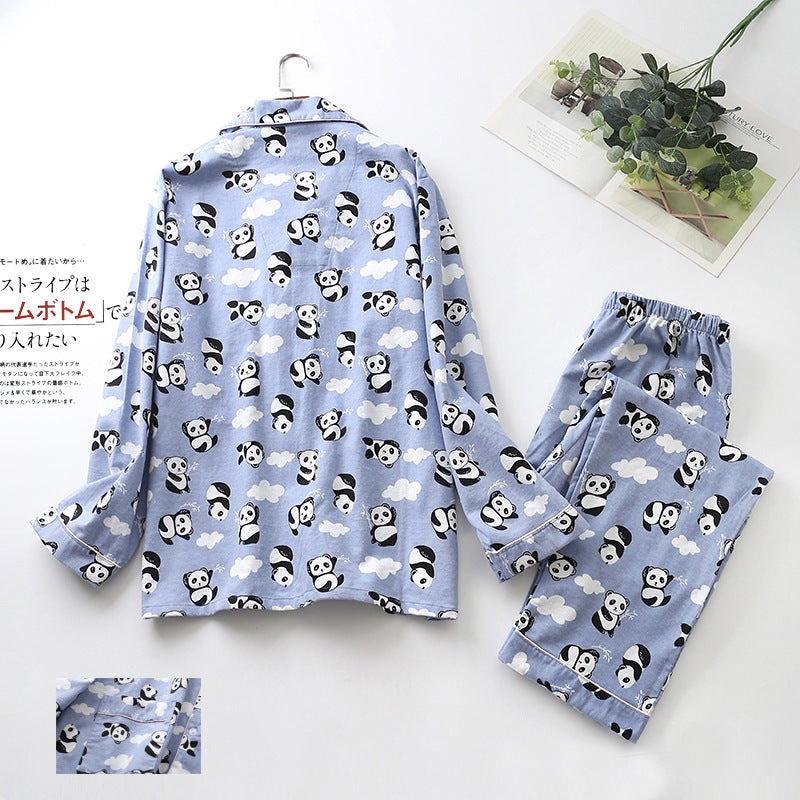 Men's Printed Long-sleeved Trousers Pajama Set Image