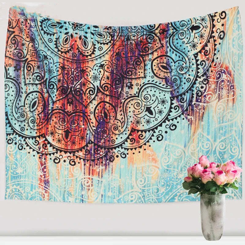 Sevenstars Bohemian Mandala Tapestry Hippie Floral Tapestry Sketched Flower Tapestry Art Print Tapestry For Room Image