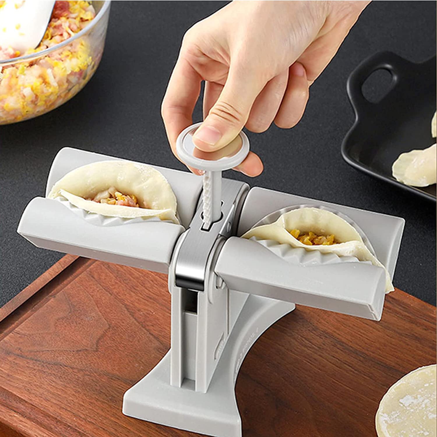 Dumpling Mould Double Head Dumpling Mold Lazy Artifact Manual Press Noodle Dumpling Maker Kitchen Accessories Dumpling Maker Image