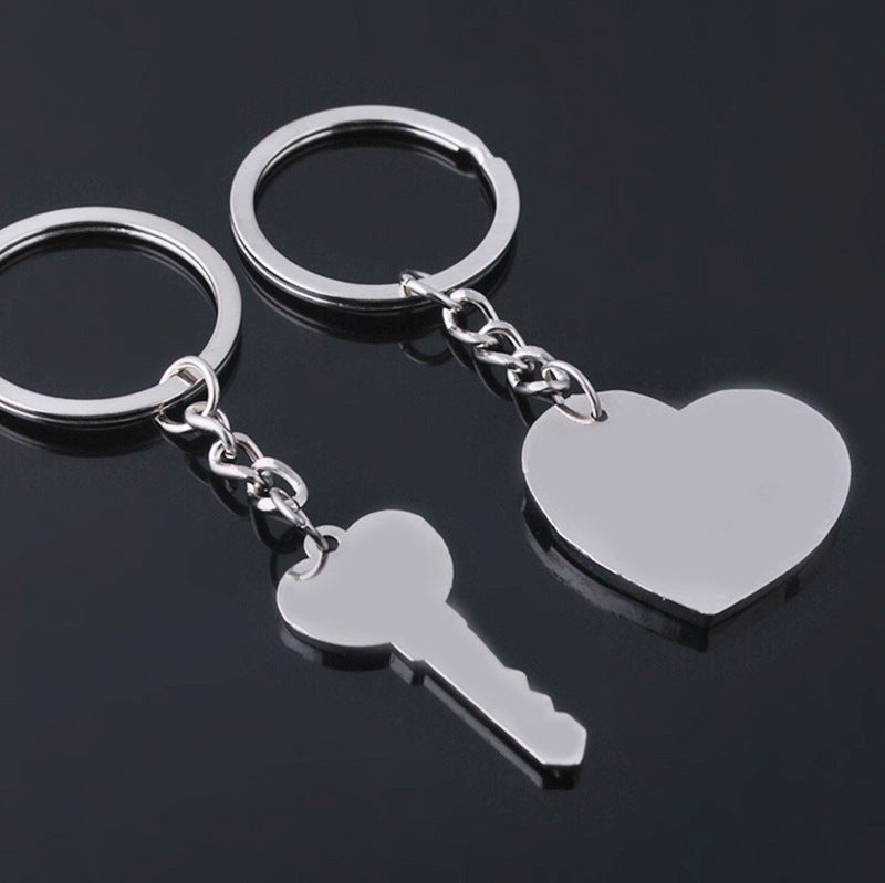 Heart-shaped Keychain English Secret Love Keychain Couple Keychain Image