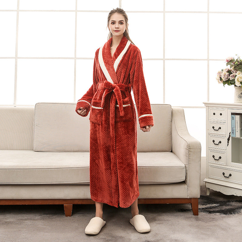 Women Pajamas Couple Gown Bathrobe Winter Robe Image