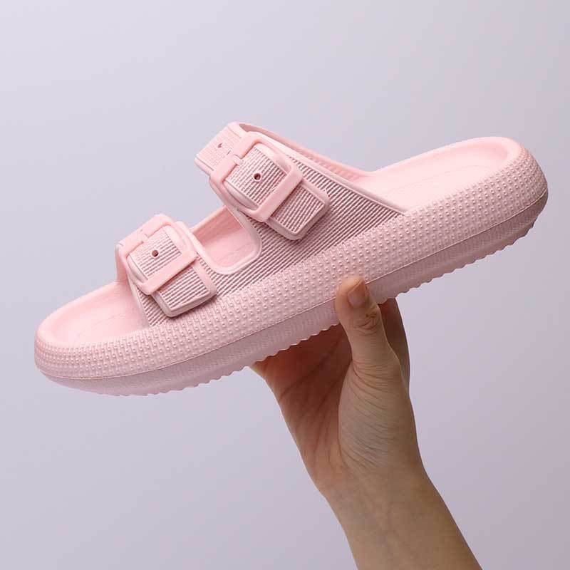 Platform Slippers Women's Summer Buckle Home Shoes Fashion Outdoor Wear Soft Bottom Sandals Image