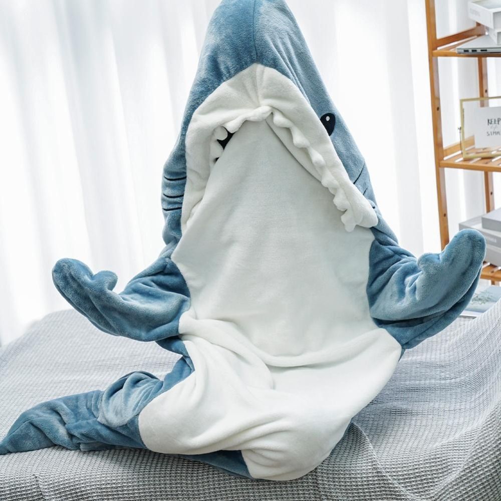 Cartoon Shark Sleeping Bag Pajamas Office Nap Shark Blanket Karakal High Quality Fabric Mermaid Shawl Blanket For Children Image