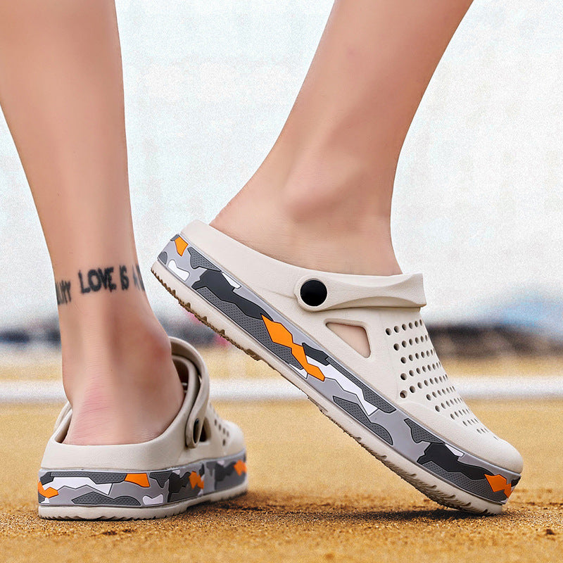 Summer Sandals With Baotou Non-Slip Slippers Thick-Soled Beach Shoes Outside The Hole Shoes Image