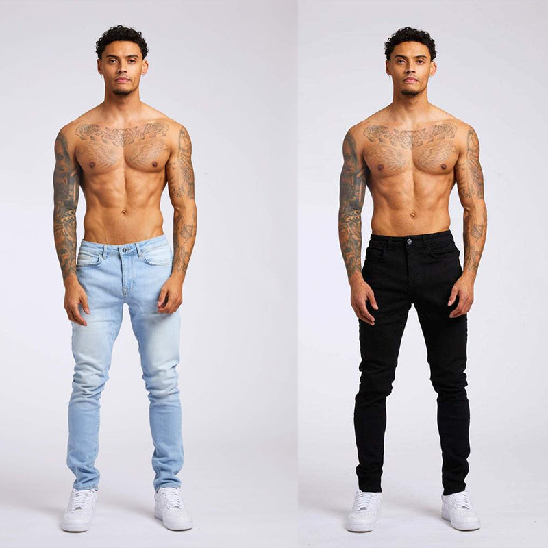 Men's Fashion Casual Slim Fit High Waist Jeans Image