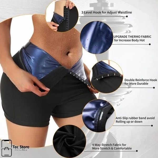 Slimming Pants Waist Trainer Shapewear Tummy Hot Thermo Sweat Leggings Fitness Workout Sweat Sauna Pants Body Shaper Image