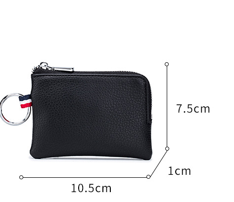 Men's Coin Purse European And American Leather Mini Wallet Soft Leather Zip Coin Driving License Key Case Card Holder Ultra-thin Image