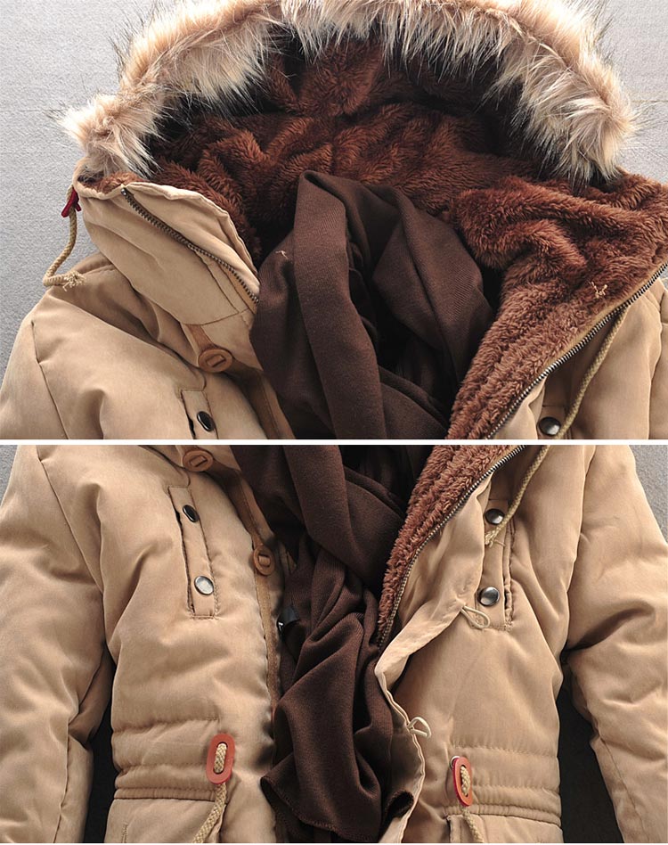 Men Winter Coat Lamb Wool Liner Thick Padded Jacket Men's Cotton Coat Image