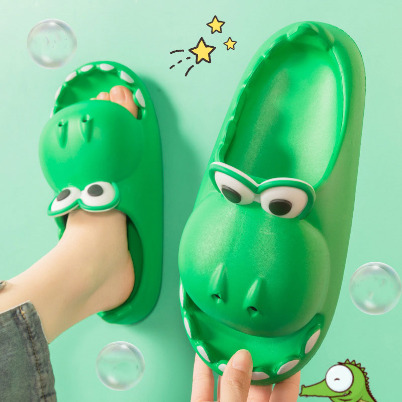 Kids Dinosaur Slippers Wholesale Summer Cartoon Parent Child Outdoor Home EVA Sandals Women Men Kids Cute Slippers Baby Shoes Image