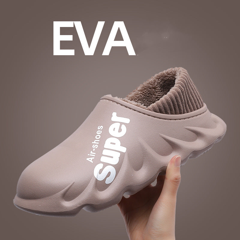 Home Slippers EVA Waterproof Warm Plush Indoor Shoes Couple Couple Shoes Image