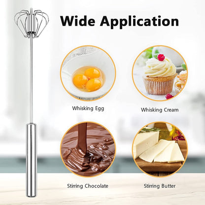 Semi-Automatic Egg Whisk Hand Push Egg Beater Stainless Steel Blender Mixer Whis