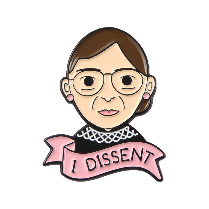 Ruth Bader Ginsburg Brooch Feminist Emblem Image