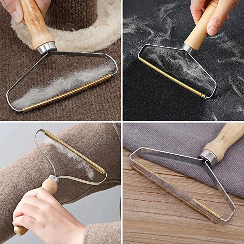 Hair Remover Dog Fur Remover Manual Sweater Dry Cleaner Clothes Stick Dog Cat Hair Remover With Wooden Handle Pet Supplies Image