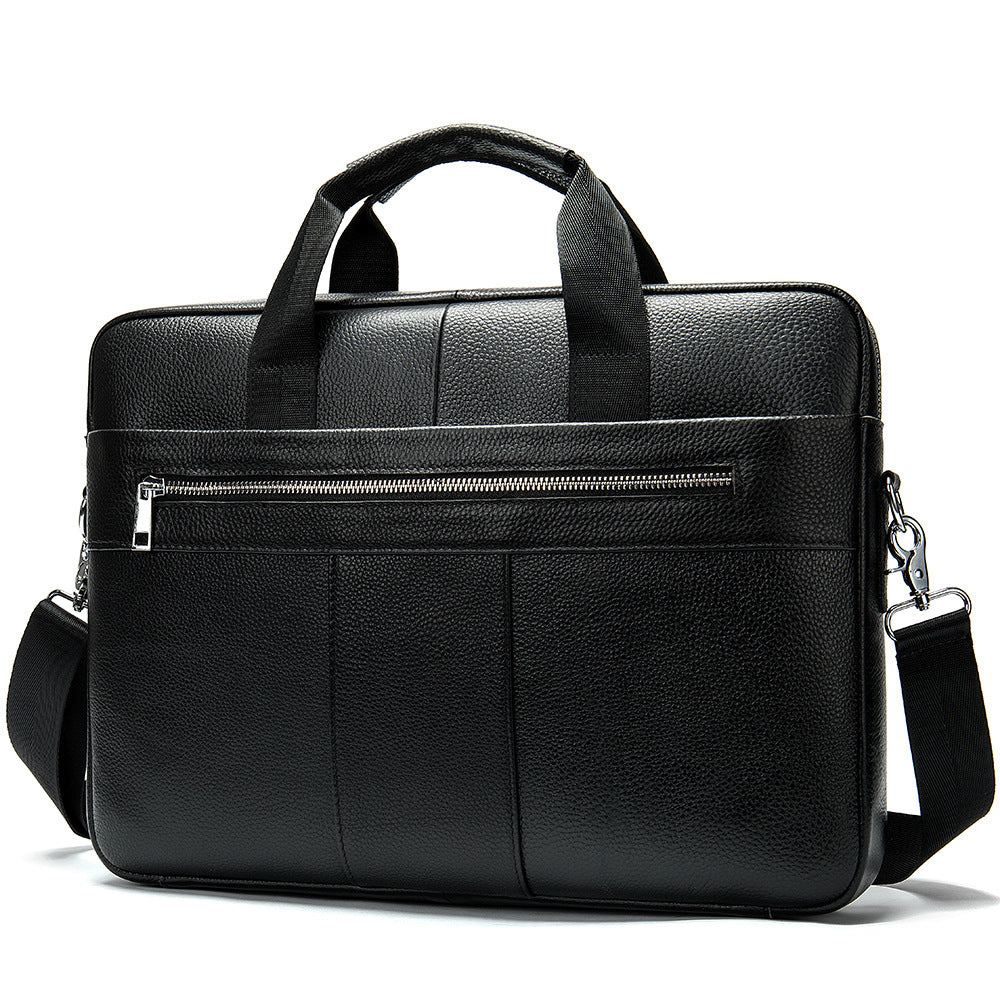 Men's Leather Briefcase Business Men's Bag First Layer Cowhide Portable Image