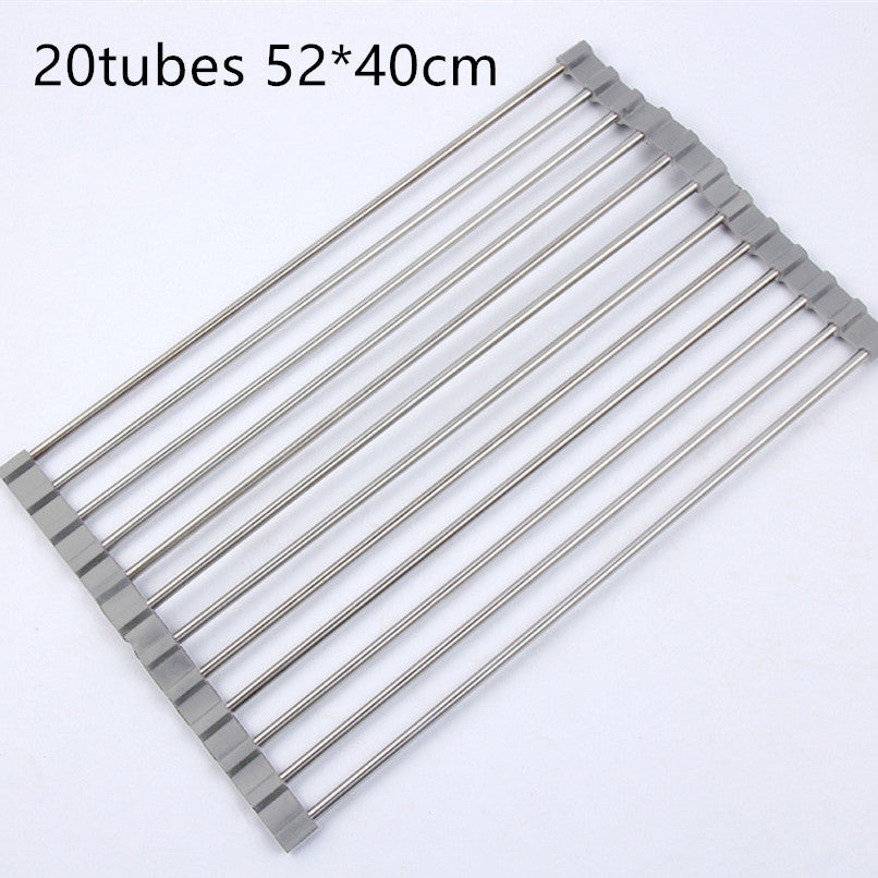 Folding Kitchen Drain Sink Rack Stainless Steel Image