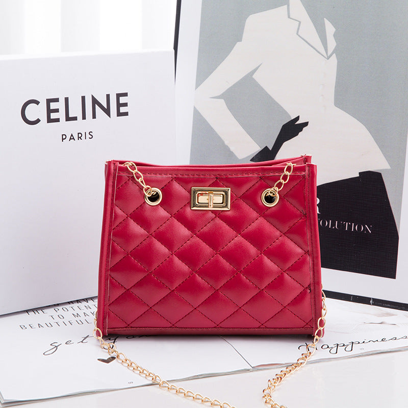 Mini Chain Shoulder Bags Rhombus Sewing Small Square Bags For Women Image