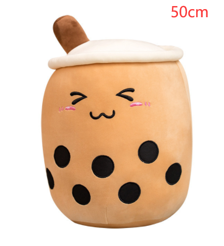 Cute Fruit Drink Plush Stuffed Soft Strawberry Milk Tea Plush Boba Tea Cup Toy Bubble Tea Pillow Cushion Kids Gift Image