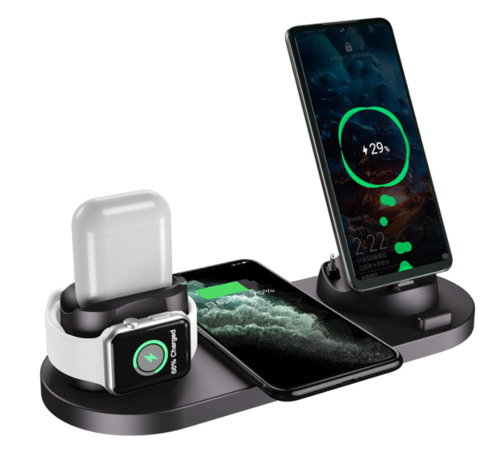 Wireless Charger For IPhone Fast Charger For Phone Fast Charging Pad For Phone Watch 6 In 1 Charging Dock Station Image