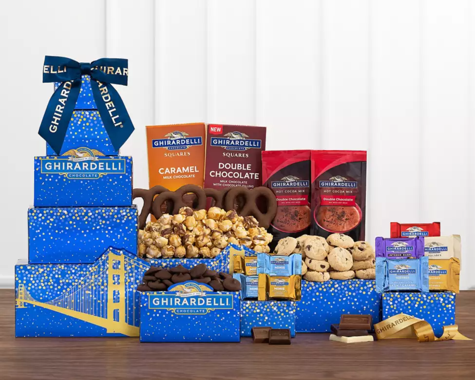 Deluxe Ghirardelli Chocolate Tower Image