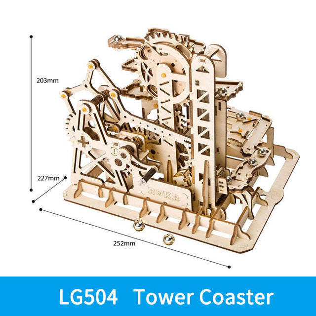 3D DIY Wooden Puzzle Roller Coaster Children's Toys Image