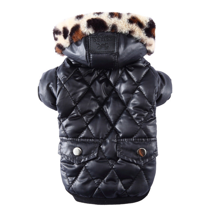 Cross-border pet supplies pet clothes dog clothes autumn and winter fur collar coat pet dog clothing Image