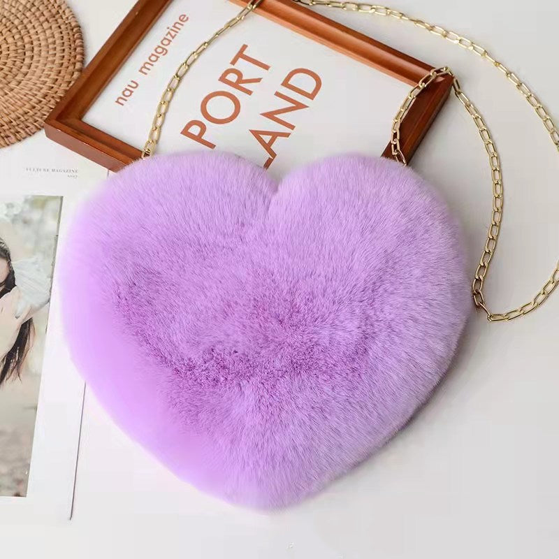 Love Bags For Women Plush Chain Shoulder Bags Valentine's Day Party Bag Image