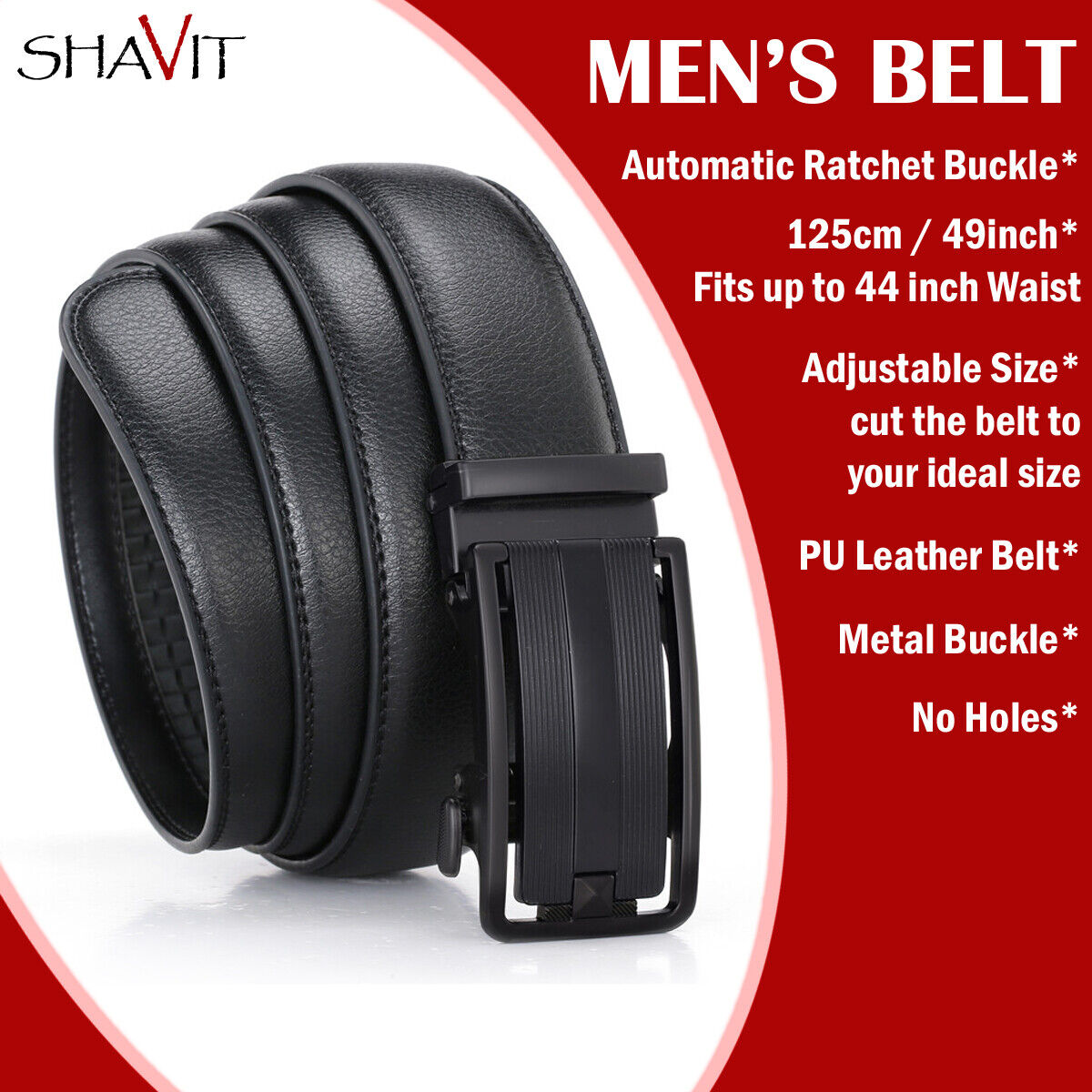 Men's Ratchet Belt Leather Mens Belt With Slide Buckle Ratchet Belts For Men USA Image