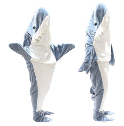 Cartoon Shark Sleeping Bag Pajamas Office Nap Shark Blanket Karakal High Quality Fabric Mermaid Shawl Blanket For Children Image