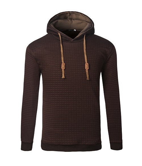 Men's Jacquard Sweater Long-sleeved Hoodie Warm Color Hooded Sweatshirt Jacket Image