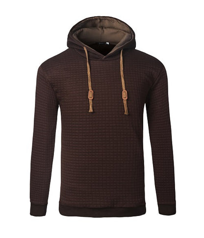 Men's Jacquard Sweater Long-sleeved Hoodie Warm Color Hooded Sweatshirt Jacket