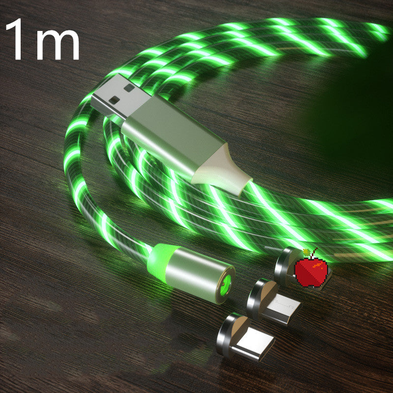 Magnetic Charging Cable Streamer Fast Charging Cable Lighting Micro USB Cable LED Magnet Charger Type-C Cable Image